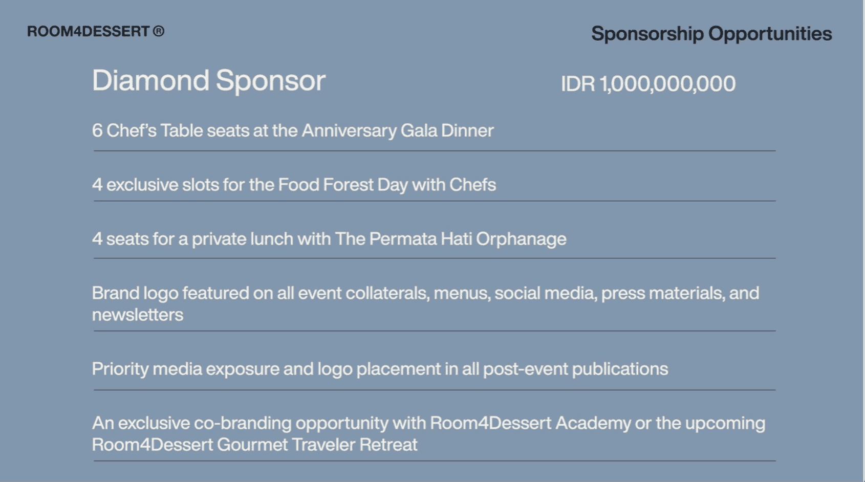 Room4Dessert dinner experience